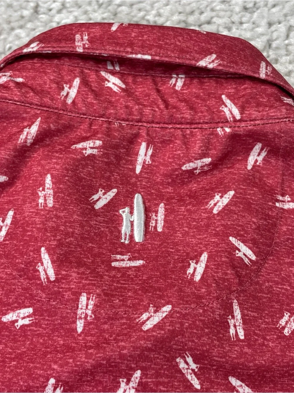 Johnnie-O All Over Print Red Surfer Surfboard Beach Vacation Medium